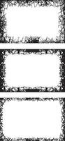 Edgy Grunge Photo Frame Collection Trio of Vertical Rectangular Frames with Distressed and Cracked Borders for Artistic and Bold Visual Displays vector