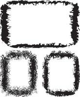 Artistic Collection of three Distressed Grunge Photo Frames Featuring Rough, Uneven Edges for Edgy and Vintage Visual Display, grunge photo frame, brush storke vector