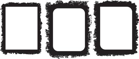 Dynamic Collection of Edgy Grunge Photo Frames Rough-Edged Rectangular, Rounded Rectangle, and Textured Oval Designs with Unique Distressed Borders for Creative and Artistic Displays vector