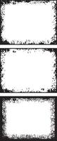 Artistic Trio of Grunge Photo Frames, Distressed Borders Featuring Rough, Irregular Edges for Edgy and Creative Photo Displays, grunge frame set vector