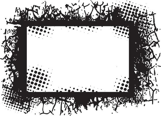 Dynamic and Edgy Grunge Photo Frame , Featuring Abstract Splatter and Halftone Dot Patterns for Modern Artistic Visual Displays