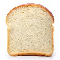 A single slice of white bread, showing its airy, soft texture and light brown crust. photo