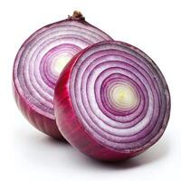 Two Slices of Red Onion, Revealing its Layered Interior Structure photo