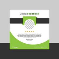 Client testimonial or customer review design vector