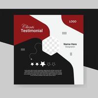Customer review or client testimonial design template vector