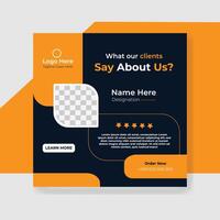 Client review or client positive testimonial design vector