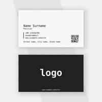 Minimal black and white business card template vector