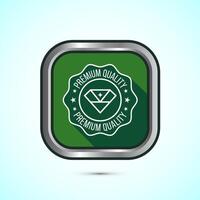 premium quality badge icon design illustration. Green Shadow Button Design vector