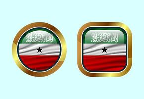 Glossy flag button of Somaliland, High quality web button design vector