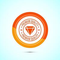 premium quality badge icon design illustration. Orange Color Button Design vector