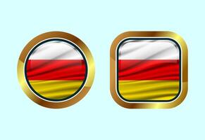 Glossy flag button of South Ossetia, High quality web button design vector