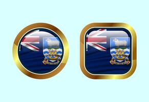 Glossy flag button of Falkland Islands, High quality web button design vector