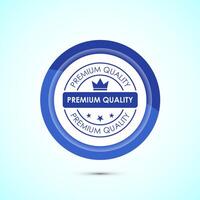 premium quality badge icon design illustration. Blue Color Button Design vector