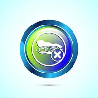 Soy or soya free icon design illustration. Soy allergen free product food sign, Glossy Round Button Design vector