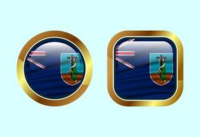 Glossy flag button of Montserrat, High quality web button design vector