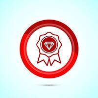 premium quality badge icon design illustration. Red Color Button Design vector