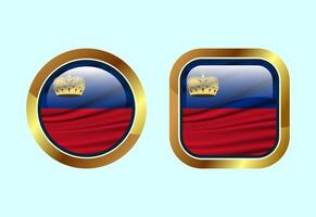 Glossy flag button of ILiechtenstein, High quality web button design vector