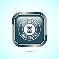 Long lasting icon design illustration. Durability icon design. Represents durability. Gray Color Square Button Design vector