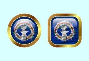 Glossy flag button of Northern Mariana Islands, High quality web button design vector
