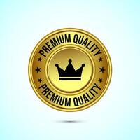 premium quality badge icon design illustration. Gold Color Button Design vector