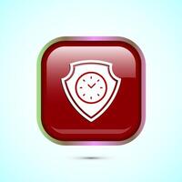Long lasting icon design illustration. Durability icon design. Represents durability. Red Color Square Button Design vector