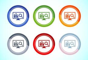 Data analytics icon design illustration. analytic icon, Button Design Set vector
