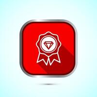 premium quality badge icon design illustration. Red Shadow Button Design vector