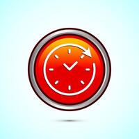 Long lasting icon design illustration. Durability icon design. Represents durability. Orange Color Round Button Design vector