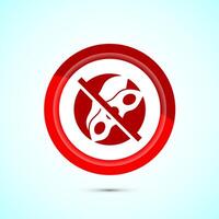 Soy or soya free icon design illustration. Soy allergen free product food sign, Red Color Button Design vector