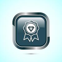 premium quality badge icon design illustration. Gray Color Square Button Design vector