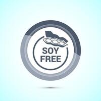 Soy or soya free icon design. Soy allergen free product food sign, Gray Color Button Design vector