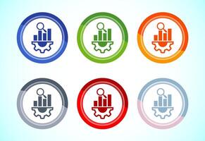 Data analytics icon design. Market research, analytic icon, Button Design Saet vector