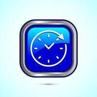 Long lasting icon design illustration. Durability icon design. Represents durability. Blue Color Square Button Design vector