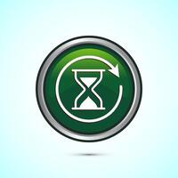 Long lasting icon design illustration. Durability icon design. Represents durability. Green Color Round Button Design vector