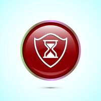 Long lasting icon design illustration. Durability icon design. Represents durability. Red Color Round Button Design vector