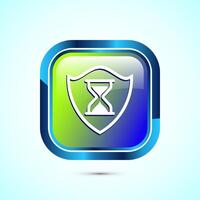 Long lasting icon design illustration. Durability icon design. Represents durability. Glossy Square Button Design vector