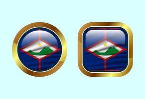 Glossy flag button of Sint Eustatius, High quality web button design vector