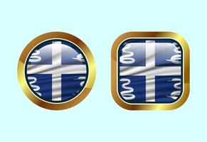 Glossy flag button of Martinique, High quality web button design vector