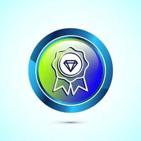 premium quality badge icon design illustration. Glossy Round Button Design vector
