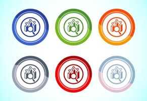 Data analytics icon design illustration. Market research, Button Design Set vector