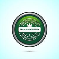 premium quality badge icon design illustration. Green Color Round Button Design vector