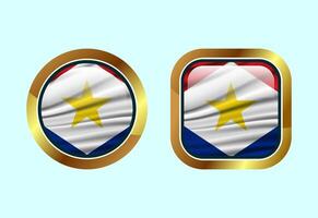 Glossy flag button of Saba, High quality web button design vector