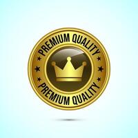 premium quality badge icon design illustration. Gold Color Button Design vector