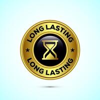 Long lasting icon design illustration. Durability icon design. Represents durability. Gold Color Button Design vector