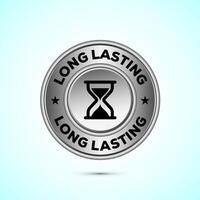 Long lasting icon design illustration. Durability icon design. Represents durability. silve Color Button Design vector