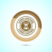 Long lasting icon design illustration. Durability icon design. Represents durability. Gold Color Button Design vector