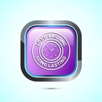 Long lasting icon design illustration. Durability icon design. Represents durability. Pink Color Square Button Design vector