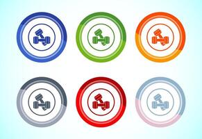 Dumbbell icon design for fitness, gym, exercise, weightlifting. Button Design Set vector