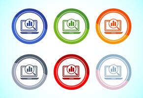 Data analytics icon design illustration. Market research, analytic icon, Button Design Set vector