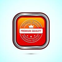 premium quality badge icon design illustration. Orange Color Square Button Design vector